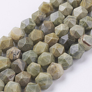 Natural Silver Leaf Jasper Beads Strands, Faceted, Round, 8x7mm, Hole: 1mm, about 49pcs/strand, 15.3 inch(39cm)(G-J376-45-8mm)