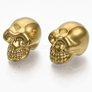 Electroplate K9 Glass Display Decorations, Skull, for Halloween, Gold, 21.5x18.5x27mm(EGLA-S191-002B-A01)
