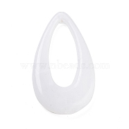 Acrylic Pendants, Teardrop, White, 45x25.2x6mm, Hole: 1.4mm(OACR-E040-01A)