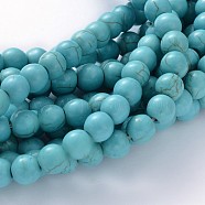 Synthetic Turquoise Beads Strands, Round, Turquoise, 14mm, Hole: 1.5mm, about 250pcs/1000g(TURQ-S192-14mm-2)