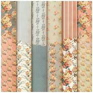 12 Sheets 12 Styles Scrapbooking Paper Pads, Decorative Craft Paper Pad, None Self-Adhesive, Flower, 153x153x0.1mm, 1 Sheet/style(DIY-C079-01G)