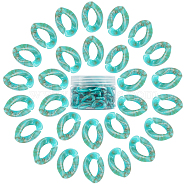 Gorgecraft Acrylic Linking Rings, Quick Link Connectors, For Curb Chains Making, Imitation Gemstone Style, Twist, Light Sea Green, 23x16.5x5.5mm, Hole: 11.5x6mm, 100pcs/box(OACR-GF0001-08D)