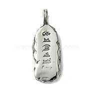 304 Stainless Steel Pendants, Mens Tibetan Buddhist Protection Amulet Charms, Antique Silver, 46.5x17.5x4mm, Hole: 7x5mm(STAS-C099-01AS)