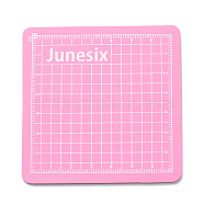 PVC Cutting Mat Pad, with Scale, for Desktop Fine Manual Work Leather Craft Sewing DIY Punch Board, Pearl Pink, 8x8x0.3cm(AJEW-I058-02B)