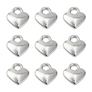 Tibetan Style Alloy Heart Charms, Cadmium Free & Nickel Free & Lead Free, Silver, 8x7x2.5mm, Hole: 2mm(TIBEP-LFH260Y-S-FF)