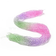 Transparent Glass Beads Strands, Faceted(32 Facets), Round, Pink, 5.5~6mm, Hole: 1.2~1.4mm, about 85~93pcs/strand, 19.69 inch(50cm)(GLAA-L045-02A-05)