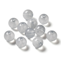 Transparent Acrylic Beads, Two-Tone, Round, Light Grey, 7.5x7mm, Hole: 1.8mm, about: 1900~2000pcs/500g(OACR-Z006-03H)