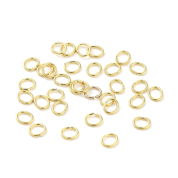 304 Stainless Steel Jump Rings, Closed Jump Rings, Oval, Real 18K Gold Plated, 2.5x3x0.4mm, Inner Diameter: 1.5x2.5mm