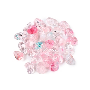 Transparent Acrylic Beads, Mixed Shapes, Pearl Pink, 4~6x6.5~8.5x4~5mm, Hole: 1.5mm, about 4200pcs/500g