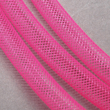 Plastic Net Thread Cord, Hot Pink, 10mm, 30Yards