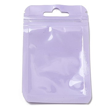 Rectangle Plastic Yin-Yang Zip Lock Bags, Resealable Packaging Bags, Self Seal Bag, Lilac, 10x6x0.02cm, Unilateral Thickness: 2.5 Mil(0.065mm)