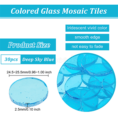 olycraft 30pcs carreaux de mosaïque en verre coloré(DIY-OC0009-40F)-2