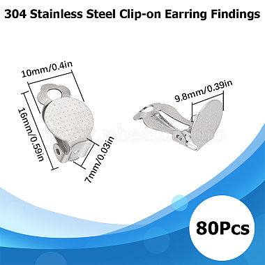 80Pcs 304 Stainless Steel Clip-on Earring Findings(STAS-SC0005-67)-2