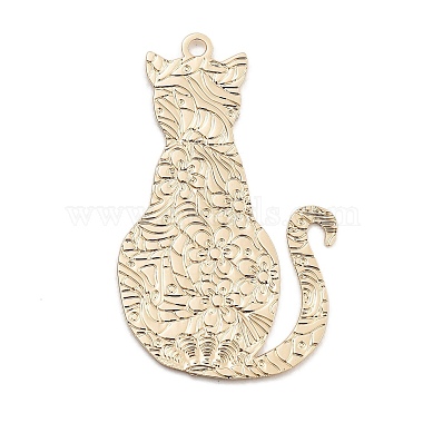 Light Gold Cat Shape Brass Pendants