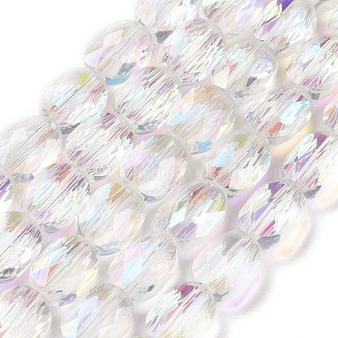 Faceted Electroplated Transparent Glass Beads Strands(GLAA-G092-B03)-2