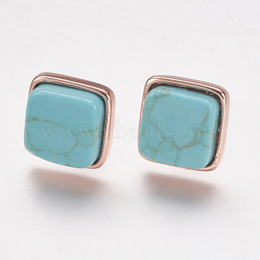 Synthetic Turquoise Stud Earrings(EJEW-F139-A04)-3