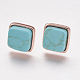 Turquoise synthétique boucles d'oreille(EJEW-F139-A04)-3