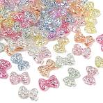 UV Plating Transparent Acrylic Beads, Iridescent, Bowknot, Mixed Color, 16x24x7.5mm, Hole: 2mm(MACR-L007-04B)