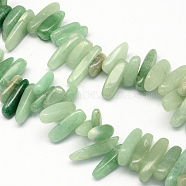 Natural Green Aventurine Stone Bead Strands, Nuggets, 13~22x6~9x4~9mm, Hole: 1mm, about 60pcs/strand, 15.7 inch(X-G-R223-07)