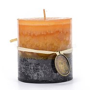 Column Shape Aromatherapy Smokeless Candles, with Box, for Wedding, Party, Votives, Oil Burners and Home Decorations, Sandy Brown, 7x7.65cm(DIY-H141-B05)