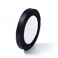 Garment Accessories 3/8 inch(10mm) Satin Ribbon, Black, 25yards/roll(22.86m/roll)(X-RC10mmY039)