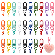 WADORN 3 Sets Spray Painted Alloy Swivel Snap Hooks Clasps, with Alloy Lobster Claw Clasps, Mixed Color, 50mm, 10pcs/set(KEYC-WR0001-36)