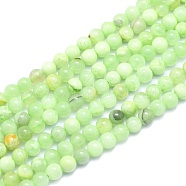 Natural White Jade Beads Strands, Imitation Green Calcite Round, Dyed, 6mm, Hole: 0.8mm, about 60pcs/Strand, 14.96 inch(38cm)(G-K310-C14-6mm)