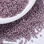 MIYUKI Delica Beads Small, Cylinder, Japanese Seed Beads, 15/0, (DBS0379) Matte Opaque Dusty Mauve Luster, 1.1x1.3mm, Hole: 0.7mm, about 175000pcs/bag, 50g/bag(SEED-X0054-DBS0379)