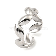 304 Stainless Steel Open Cuff Rings, Oval, Stainless Steel Color, US Size 8(18.1mm)(RJEW-Z018-30P)