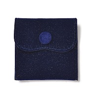 Velvet Jewelry Storage Pouches, Square Jewelry Bags with Snap Fastener, for Earrings, Rings Storage, Prussian Blue, 6.75~6.8x7cm(TP-B002-02A)