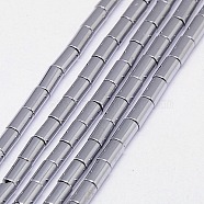 Electroplate Non-magnetic Synthetic Hematite Beads Strands, Column, Grade A, Platinum Plated, 4x2mm, Hole: 0.8~0.9mm, about 100pcs/strand, 16 inch(G-J162-B-05)