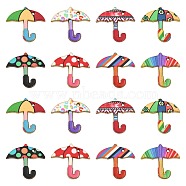 40Pcs 8 Colors Printed Alloy Enamal Pendants, Light Gold, Umbrella, Mixed Color, 20.5x21x1.5mm, Hole: 1.2mm, 5pcs/color(ENAM-CJ0002-62)