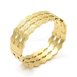 304 Stainless Steel Hollow Out Hinged Bangles for Women, Golden, 3/4 inch(2cm), Inner Diameter: 2-3/8x2 inch(5.9x4.95cm)(BJEW-D044-02B-G)