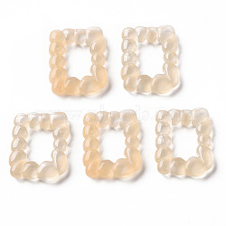 Imitation Jelly Resin Pendants, Imitation Gemstone, Rectangle, Navajo White, 31x24.5x5.5mm, Hole: 1.4mm(CRES-S360-05-D03)