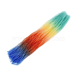 Gradient Color Baking Painted Glass Bead Strands, Faceted, Bicone, Colorful, 6x5.5mm, Hole: 1.2mm, about 47pcs/strand, 10.43''(26.5cm)(DGLA-A039-T6mm-A014)