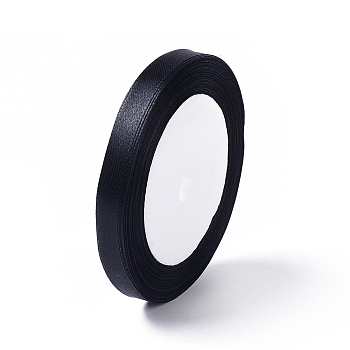 Garment Accessories 3/8 inch(10mm) Satin Ribbon, Black, 25yards/roll(22.86m/roll)