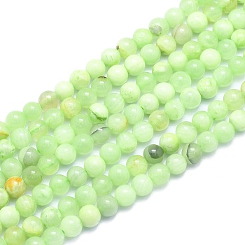 Natural White Jade Beads Strands, Imitation Green Calcite Round, Dyed, 6mm, Hole: 0.8mm, about 60pcs/Strand, 14.96 inch(38cm)