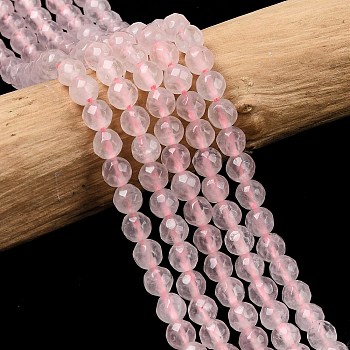 Natural Rose Quartz Gemstone Beads, Round, Pink, 4mm, Hole: 0.8mm, about 93pcs/strand, 15 inch