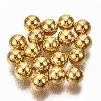 CCB Plastic Beads, No Hole/Undrilled, Round, Golden, 6mm
