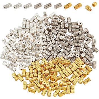 180 Sets 3 Colors Brass Screw Clasps, for Necklaces Making, Mixed Color, 7x4mm, Hole: 0.7mm, about 60 sets/color