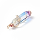 2Pcs 2 Style Two Tone Glass Double Terminated Point Beads Pendants Set(PALLOY-JF02538-02)-4