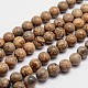 Rondes image naturelle brins jaspe de perles(X-G-L419-89)-1