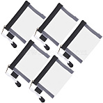 5Pcs Nylon Mesh Pen Bag, with Iron Zipper, Rectangle, Black, 80x110x9mm(AJEW-SP0001-89J)