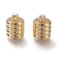 Brass Cord Ends, End Caps, Long-Lasting Plated, Column, Real 24K Gold Plated, 12.5x10mm, Hole: 1.8mm, Inner Diameter: 8.5mm(KK-H759-43-G)