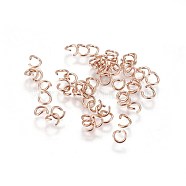 Ion Plating(IP) 304 Stainless Steel Open Jump Rings, Rose Gold, 22 Gauge, 3.5x0.6mm, Hole: 2mm(STAS-L216-07B-RG)