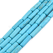 Synthetic Turquoise Bead Strands, Dyed, Tube, Deep Sky Blue, 13x4mm, Hole: 1mm, about 31pcs/strand, 15.9 inch(TURQ-S282-26)