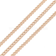 Unwelded Iron Curb Chains, with Card Paper, Rose Gold, 2.5x1.6x0.45mm, about 32.8 Feet(10m)/card(X-CH-R078-10RG)