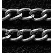 Iron Twisted Chains Curb Chains, Unwelded, Gunmetal, 5.5x3.5x1mm, about 164.04 Feet(50m)/roll(CHS007Y-01-B-NF)