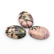 Natural Gemstone Cabochons, Oval, Rhodonite, 25x18x5~7mm(G-P023-02)