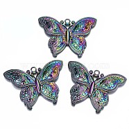 Alloy Big Pendants, Cadmium Free & Lead Free, Butterfly, Rainbow Color, 53.5x71x8mm, Hole: 4mm(PALLOY-N156-028-RS)